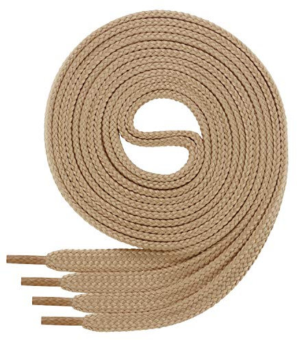 Di Ficchiano 1 Paar SCHNÜRSENKEL camel flach 7mm breit für Sneaker Sportschuhe Lederschuhe - flache Schuhbänder sehr reißfest - Shoe Laces Farbe: camel 130cm