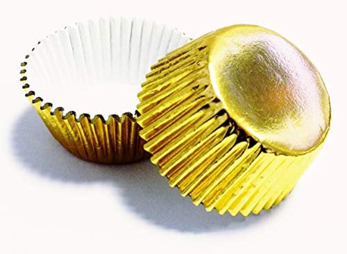 PME BC717 BC717-Moldes Dorados para Hornear Cupcakes, tamaño Mini, Paquete de 45, Papel, 1.77 Inches