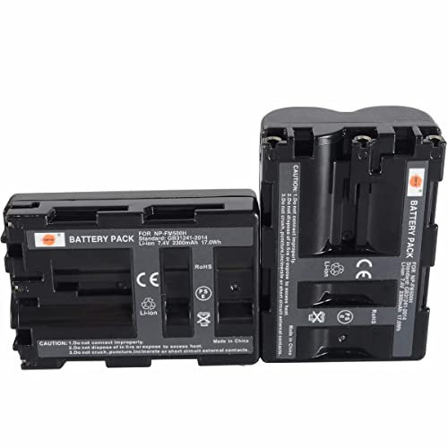 DSTE 2er-Pack Ersatz-Akku für NP-FM500H A57 A58 A65 A77 A100 A200 A200K A200W A300 A300K A300X A350 A350H A350K A350X A450 A50 00 A5. 50 A560 A580 A700 A700K A700P A700Z A850 A900 A900 ILCA-77M2