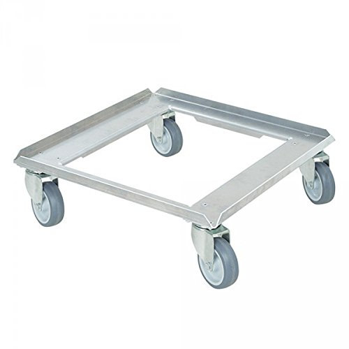 BRB Transportroller/Kistenroller für Behälter 500x500 mm, Edelstahl, rostfrei, Lenkrollen verzinkt