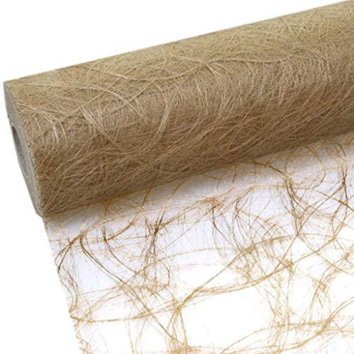 Sizoweb Tischband - 25 Meter Rolle + 100 Dekodiamanten Gratis (20cm Breite, Dunkelgold)