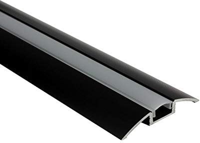 F01 LED Aluprofil Lichtleiste Schiene Übergang für LED Streifen Strip B-Ware 2m schwarz opal