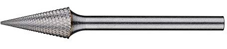 PFERD TOOLS HM-Frässtift, Spitzkegelform SKM, Zahnung MICRO, Frässtift-ø 6mm, Schaft-ø 3mm, Länge 43mm, 21215073 – für die Feinbearbeitung auf nahezu allen Materialien bis 68 HRC