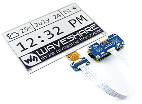 7.5inch E-Paper Display Hat Module 800×480 Resolution 3.3V/5V Two-Color E-Ink Display epaper Screen for Raspberry Pi/Jetson Nano/Arduino/STM32 Support Full Refresh, SPI Interface