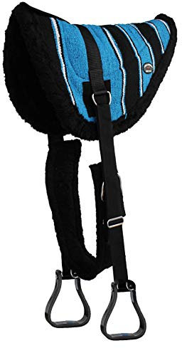 CHALLENGER Horse Westernsattel Treeless Fleece Gepolstert Bareback Pad Steigbügel 39138BK