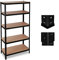 Relaxdays Schwerlastregal, Traglast 1325 kg, 5 Ebenen, zum Stecken, Keller, Garage, 180x90x45 cm, Stahl, MDF, schwarz
