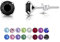 DTPSilver - Damen Ohrringe 925 Sterling Silber und mit Kristallen von Swarovski® Elements 6 mm Runde Ohrstecker - Farbe : Schwarz