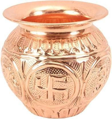 TreegoArt Pure Copper Lota Pooja Kalash Copper Pot Arti Lota | Copper Karwa Lota DHANTERASH Special Medium