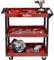 KOMBO - Carrello Portautensili Officina a 3 Ripiani in Acciaio Verniciato, 81x35x80 cm, Portata 150 kg, con Maniglia, Porta Cacciaviti e Ruote 3” – Rosso/Nero
