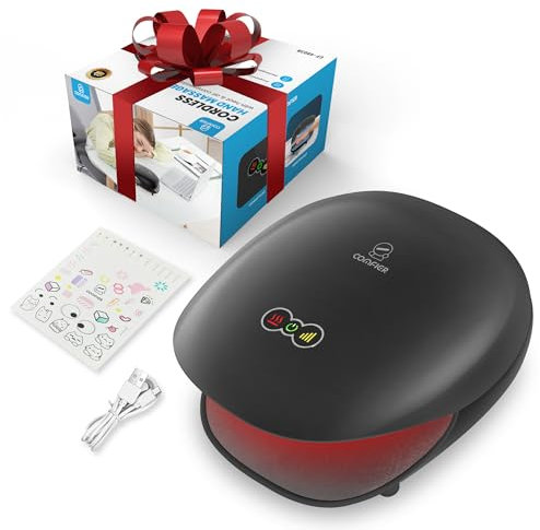 Comfier Kabelloses Handmassagegerät mit Wärme, beheizte Finger-Massagegerät mit 3 Kompressions-Modi, Kompression Massage für Arthritis, Karpaltunnel ideale Geschenke für Frauen oder Männer