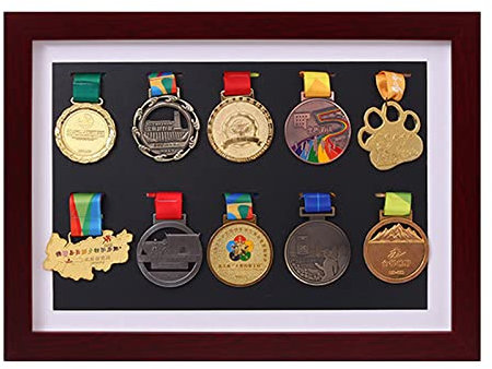 WANLIAN Medaille Vitrine Tiefer Rahmen Massivholz Medaille Rack Display War/Militär/Sport/Marathon/Medaille Rahmen