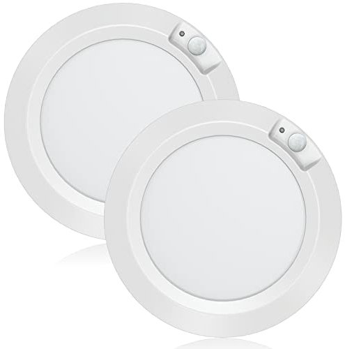 Awanber Motion Sensor Battery Powered Night Light, Closet Light with Motion Activated Wireless LED Lights Battery Operated for Pantry Shed Bathroom Attic Stair - 210LM 6000K Cool White (Pack of 2)