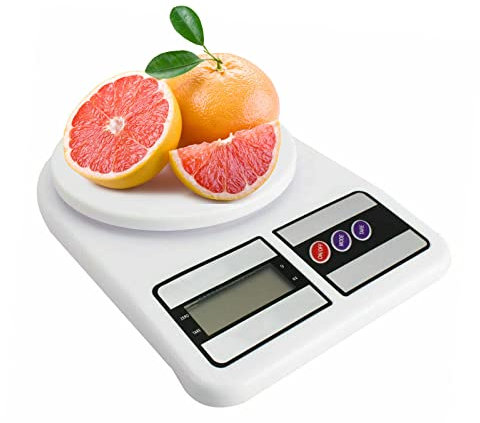 YASTA Bilancia da cucina digitale LCD Bilancia elettronica Pesa alimenti da 1gr a 10 kg con Funzione Tasto Tara Precisione in grammi