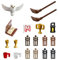 LEGO Ensemble d'accessoires pour figurines Harry Potter - Livre de sorts magiques, baguettes, balais, gobelets et accessoires de lampe