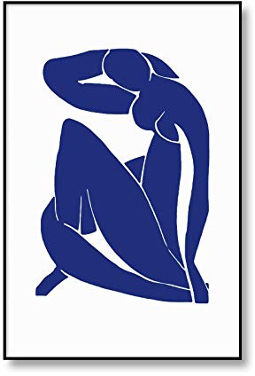 Abstrait Décoration de la Maison Toile Art Peinture Henri Matisse Bleu Nu Affiches HD Impression Mur Photo pour Salon Décor 70x100cm(28x39in) Sans Cadre