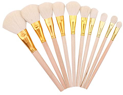 Supkeyer 10Pcs Gilding Brush Pen Set, Gold Leaf Sweeper Paint Brush Goat Hair Brush Pen Gold Paint Brush for Gold Foil Gold Leaf Sheets Gold Flakes Art Crafts Supplies