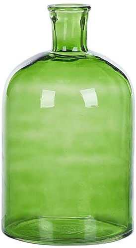 Dekovase Glas grün 31 cm Tischdeko Ballonvase Flaschenvase Vintage Retro Pulao