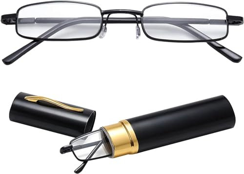 Lesebrille,Lesebrille Herren 2,5,Lesebrille Damen,Verstellbare Lesebrille,Lesebrille Herren,Lesebrille Damen 2,5,Lesebrille Lesehilfe Unisex LesegeräT Mit Brillenetui, Ultrakleine Lesebrille