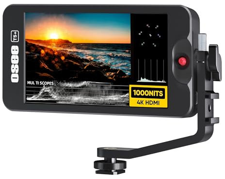 Osee T5+ Camera Field Monitor 5.5 Inch 1000nits DSLR External Camera Field Monitor with 3D LUT HDR Wide Color Gamut 4K HDMI Exposure Focus Assist DC Input Output Video Monitor