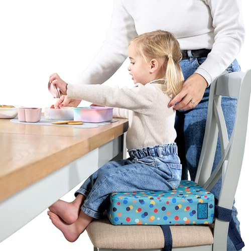 Polar Gear Baby Booster Seat Dining Chair - Toddler Booster Seat - Confetti | 8cm foam cushion,Machine washable cover,Adjustable straps,Non-slip base,Portable,Travel friendly,Age 3+,Recycled polyester