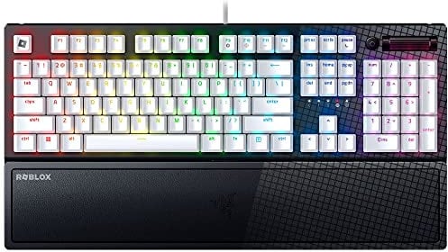 Razer BlackWidow V3 (Green Switch) - Mechanische Gaming Tastatur (Klickende Mechanische Switches, Doubleshot ABS-Tastenkappen, Medientasten, Handballenauflage) QWERTY US-Layout | Roblox Ed.