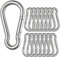 SENENQU 12 Stück- M4 Karabiner Edelstahl 4x40 mm Klein Karabinerhaken Edelstahl Tragfähigkeit 100 kg/220 lb, Haken Karabinerhaken Camping Hamc Schaukel - 40mm x φ4 mm