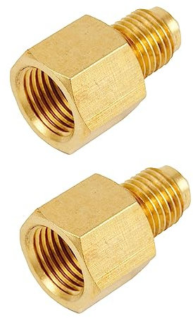 Stickstoffregler-Adapter, Messingunterstützung 1/4 Zoll SAE auf G1/4 Zoll IG Regler-Adapter Armaturen Verbindungsrohr Zubehör Teile-2 STÜCK