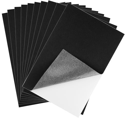CHRORINE 10 Stück Schwarz Filzstoffbögen, Selbstklebende Filzbögen, 20 x 30 cm, Filzpapier für Kunst und Bastelbedarf