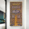 SHENGPOSTER Islamisches Kiswah der Goldenen Tür der Kaaba Wandkunst Leinwandbilder Gemälde Rahmen Gemälde hängendes Poster Wandbilder 60x120cm Innenrahmen
