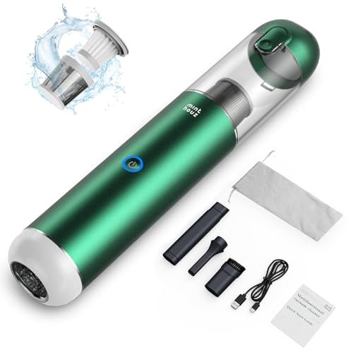Minthouz Aspirador de Mano Potente 17000pa,Aspirador Coche Coche con Lavable Filtro Hepa, Aspiradoras Mano Coche Kit para DoméSticas,Pelos Hogar Mascotas y Coche