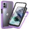 XINNI Funda para Motorola Moto G14 Antichoques 360 Grados con Protector de Pantalla Integrado Robusto Doble Cara Bumper Transparente Case Completa Carcasa, Morado Claro