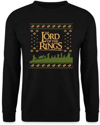 Spreadshirt Der Herr Der Ringe Ugly Christmas Sweater Design Unisex Pullover, XXL, Schwarz