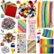 DOITEM DIY Kunsthandwerk Zubehör für Kinder - Über 1000 Stück bunte und kreative Kunst, enthält Pom Poms, Pfeifenreiniger, Filz, Eiszapfen Blätter Perlen Pailletten für Kinder und Kleinkinder
