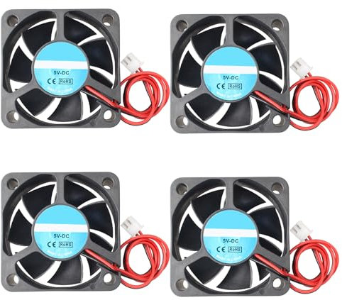 Jopto 4PCS Mini Brushless Silent Cooling Fan 50x50x20mm 5020 DC 5V Fan With 2 Pin Terminal Compatible With 3D Printer PC CPU Computer Cases For DIY With 30cm/11.81inch Cable