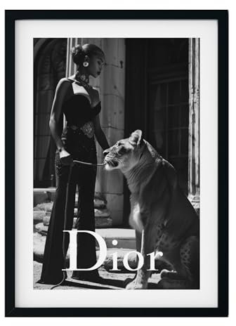 MJ-GRAPHICS® | Mood Poster Set Fashion Luxus - Schwarz-Weiß - Elegant, Luxuriös, Boutique Lifestyle, Löwin - Dekorative Wandkunst Premium für Schlafzimmer Wohnzimmer - A3 Kunstdrucke - ohne Rahmen