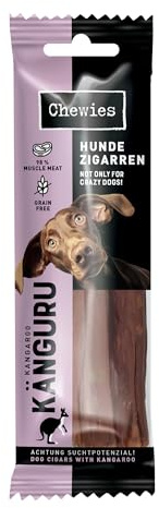 Chewies Hundezigarre Känguru - Protein Kaustangen für Ihren Hund getreidefrei & zuckerfreie Hunde-Leckerli auch für Welpen & Senior Hunde geeignet, 10er Pack (je 75g)