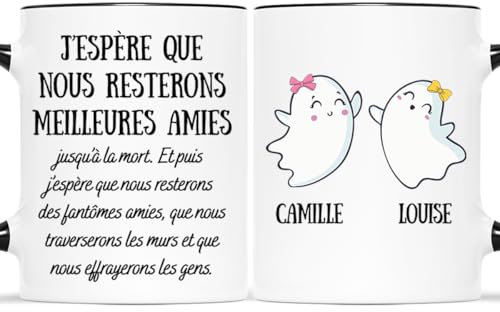 𝗖𝗔𝗗𝗘𝗔𝗨 𝗣𝗟𝗨𝗦 Mug Personnalisé Prénom - Nous Resterons Meilleures Amies - Cadeau BFF, Cadeau Personnalisé Meilleure Amie, Tasse Personnalisable Meilleure Amie, Tasse Personnalisable Amitie