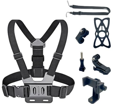 SIGANDG Phone Chest Mount Kit, Harness Holder Strap Clip Compatible with iPhone Samsung GoPro 13/12/11/10/9/8 DJI Osmo and Most Cell Phones Action Cameras POV/VLOG