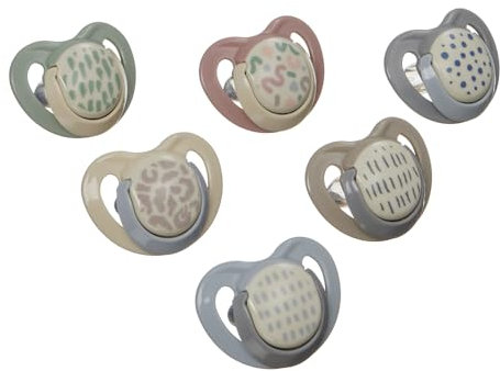 Vital Baby Soothe Airflow Dummies 0-6m+ 6pk, Symmetrical Teat, Skin-Friendly, Day & Night Soothers, Steriliser Box, EarthSmart Biodegradable, BPA-Free