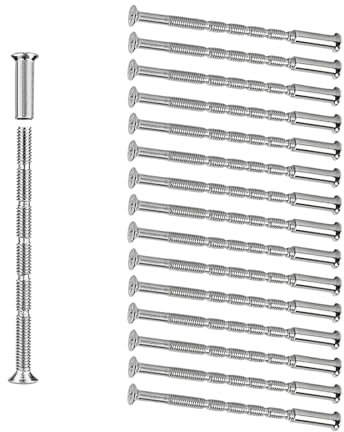 30 Sets M3 Door Handle Bolt Through Fixings Screws and Sleeves Nickel Plated Connecting Screw for Doors Handles Cabinet Drawers, M3 Screws for Door Handles