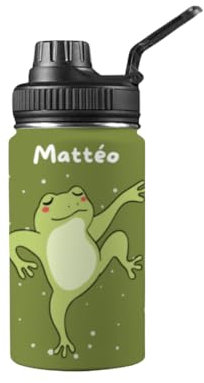 Gourde Personnalisée pour Enfants, Motif Grenouille, 350 ml