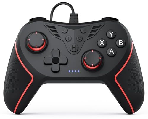 RivalPlay Controller cablato per PC compatibile con Win (11/10/8/7) nero | 2 pulsanti di mappatura, vibrazione regolabile, 3 velocità turbo, plug-and-play