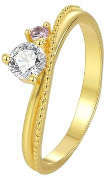 Beydodo Eheringe 375 Echtgold Damen, Frauen Ring Hochzeit Infinity mit Moissanit und Morganit Verlobungsringe Trauringe Nickelfrei Gr.61 (19.4)