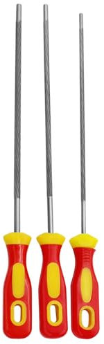 Kettensägen-Schärfer aus Metall, langlebig, 4/4,8/5,5 mm, runde Feile für 0,95 cm Kettenwartung, Garten-Handwerkzeug, 3-teiliges Set