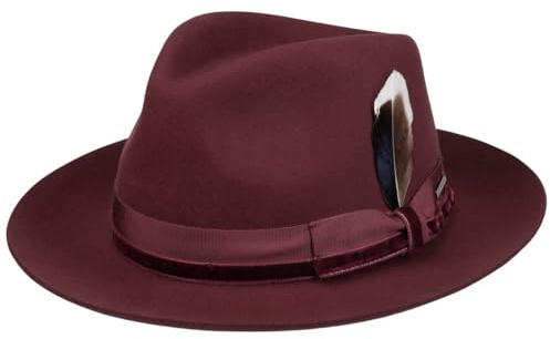 Stetson Grayson Sombrero Fedora Bogart Fieltro de Lana Asahi Guard Hombre Otono Invierno
