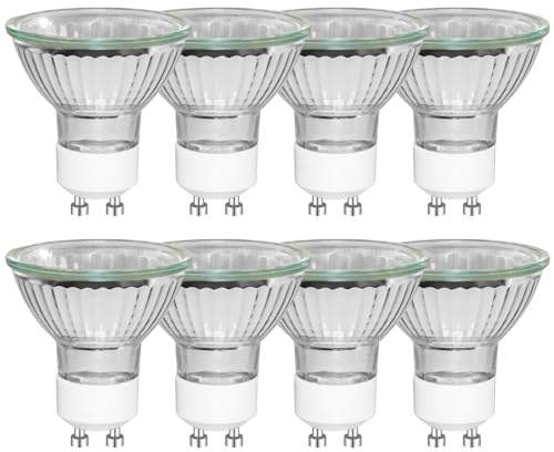 Caldarax 8 Stück Leuchtmittel GU10 Spots Dimmbar, MR16 50W 230V Reflektorlampen, Warmweiß 2800K, 500LM, Abstrahlwinkel 45° Spot, Flimmerfrei Strahler für Spurleuchten, Einbauspurbeleuchtung