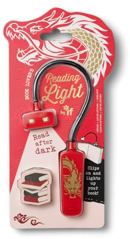 IF Book Lover's Reading Light - Warrior Dragon, Red/White