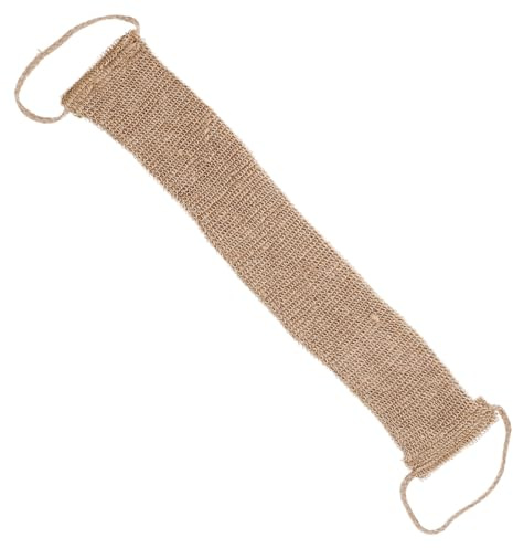 jojofuny Peeling Duschset Rückenbürste aus Jute 60x11cm Ergonomischer Griff Körperpeeling Rückenschrubber Natürliche Hautmassage Badezubehör