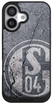 Handyhülle kompatibel mit Apple iPhone 17 Hülle Silikon Case Schwarz FC Schalke 04 Beton Fanartikel
