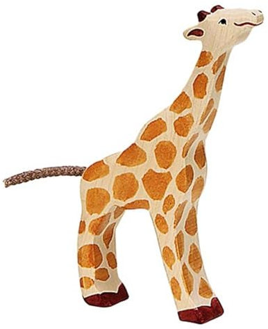 Holztiger Giraffe, klein, fressend, 80157